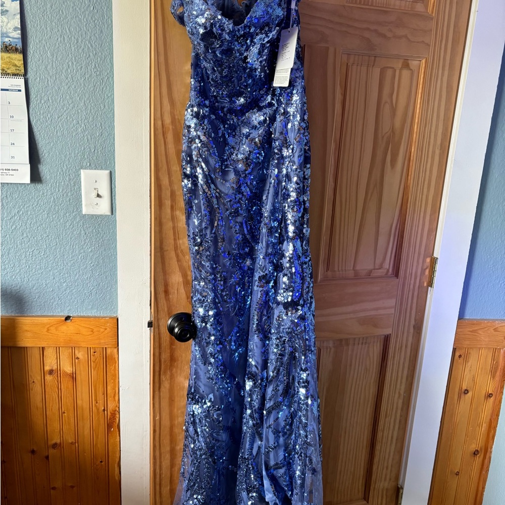 Elegant purple Sequin Prom Dress